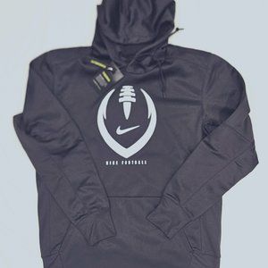 NIKE THERMA FIT FOOTBALL HOODIE GREY WHITE NEW